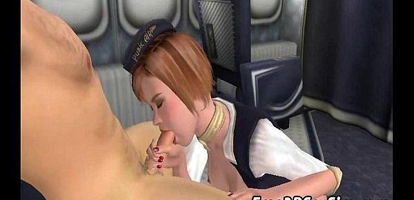  Foxy 3D cartoon stewardess getting fucked hard